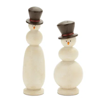 Hivvago Modern Snowman Figurine (set Of 2)