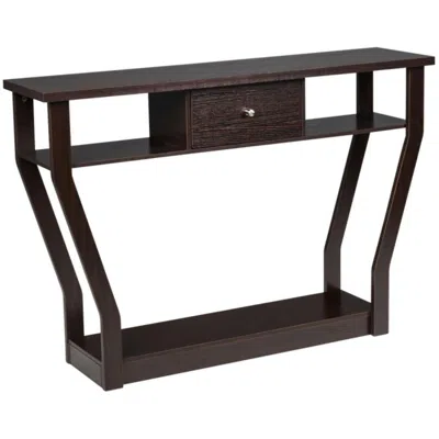 Hivvago Modern Sofa Accent Table With Drawer-brown