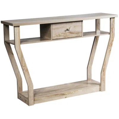 Hivvago Modern Sofa Accent Table With Drawer-gray
