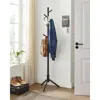 Hivvago Modern Solid Wood Coat Rack With 8 Hanging Hooks In Black