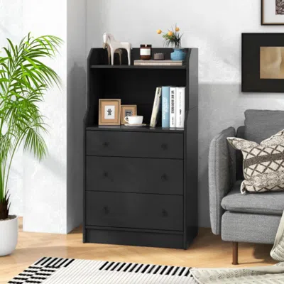 Hivvago Modern Storage Dresser With Anti-toppling Device-black