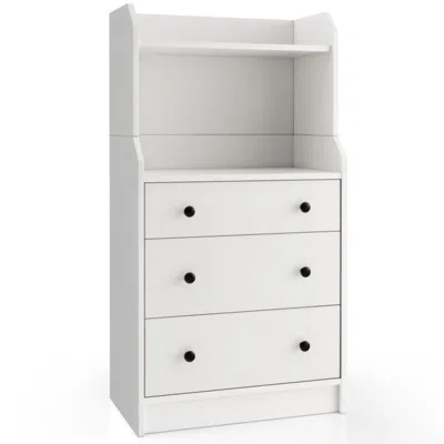 Hivvago Modern Storage Dresser With Anti-toppling Device-white In Red
