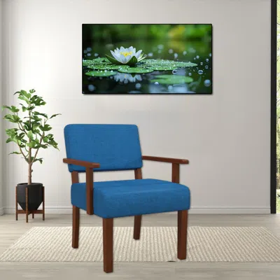 Hivvago Modern Upholstered Accent Chair With Solid Wood Frame For Living Room In Blue
