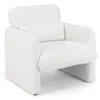 Hivvago Modern Upholstered Chenille Accent Chair With Removable Lumbar Pillow In White