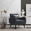 Hivvago Modern Upholstered Comfy Accent Chair Single Sofa With Rubber Wood Legs-gray
