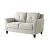 Hivvago Modern Upholstered Loveseat Sofa In Cream Microfiber With Button Tufted Cushions In White