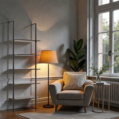 Hivvago Modern Wall-mount 5-tier Display Shelf With Sturdy Metal Structure In Black