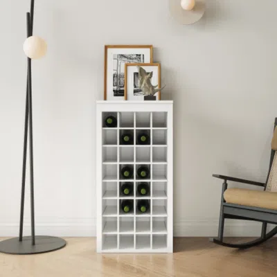 Hivvago Modern White Wine Bar Cabinet