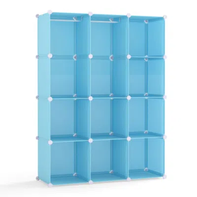 Hivvago Modular Baby Wardrobe With 10 Cubes & Hanging Rod And Shelves Stackable