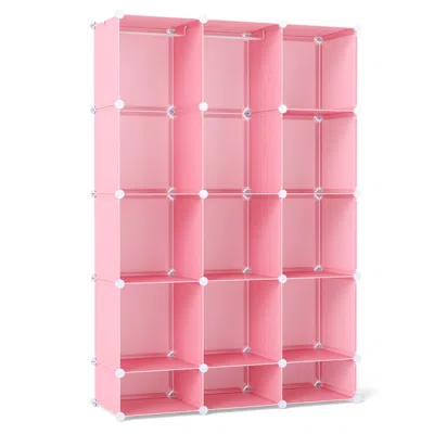 Hivvago Modular Baby Wardrobe With 13 Cubes And Hanging Rod And Shelves Stackable
