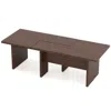 Hivvago Modular Coffee Table Set Of 2 L Shaped Center Tables For Small Space In Brown