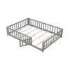 Hivvago Montessori Bed Frame With Full-length Guardrails Safety Door And Latch