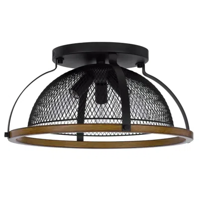 Hivvago Monty 16 Inch Semi Flush Ceiling Mount Light Fixture, Black Mesh Shade