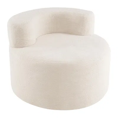 Hivvago Moon-shaped Floor Single Sofa Chair With Soft Teddy Fleece In Neutral