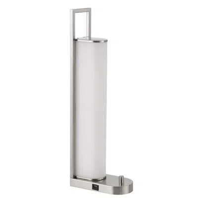 Hivvago Mora Table Lamp, 2 Usb Ports, Dimmer Led Light, Chrome Steel 23 Inch In Silver
