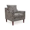 Hivvago Morris Accent Chair, Gray, White Geometric Pattern, Polyester, Brown Wood In White