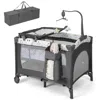 Hivvago Multi-functional Baby Playpen With Mattress And Removable Changing Table-gray