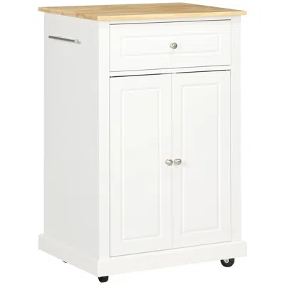 Hivvago Multi-functional Kitchen Cart With Drawer And Towel Racks In White
