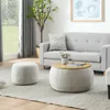 Hivvago Multi Functional Round Storage Ottoman In Gray
