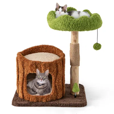 Hivvago Multifunctional Cat Tree Cat Tower With Scratching Posts And Top Perch
