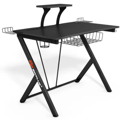 Hivvago Multifunctional E-sport Gaming Desk With Headset Hook And Cup Holder