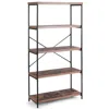 Hivvago Multipurpose Open Bookcase Industrial Rack Wide Standing Storage Shelf-brown