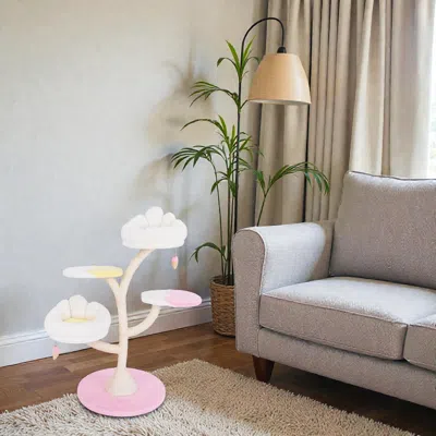 Hivvago Multi-tier Feline Activity Tree Featuring 2 Elevated Perches And Platforms In Neutral