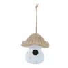 Hivvago Mushroom Birdhouse With Wicker Design 8"h In Multi