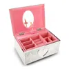Hivvago Musical Fur Elise Girls Ballerina Keepsake Metal Pink Lined Jewelry Box In White