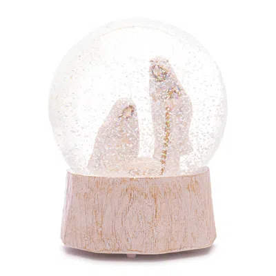 Hivvago Musical Nativity Scene Snow Globe 5.75"h In Pink