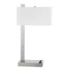 Hivvago Nacy Table Lamp, 1 Power Outlet And Usb Port, Chrome Steel 25 Inch In White