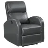 Hivvago Nami Power Recliner Chair, Rich Gray Faux Leather, Plush Pillow Back In Gray