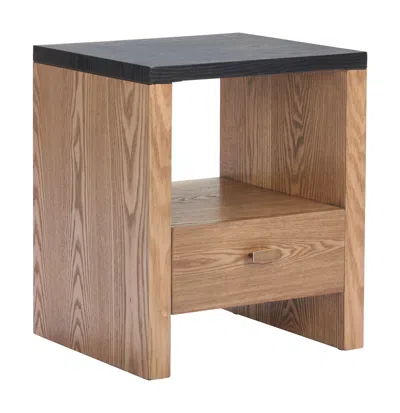 Hivvago Natt Side Table Black In Brown