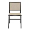 Hivvago Natural And Black Solid Wood Partially Open Back Dining Side Chair In Black