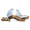 Hivvago Natural Blue Birds On Branch Figurine 9.5"l
