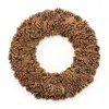 Hivvago Natural Pinecone Wreath 18"d In Brown