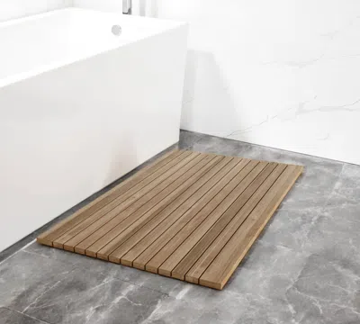 Hivvago Natural Teak 20" Square Shower Mat In Brown