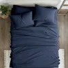 Hivvago Navy Blue 4-piece Soft Wrinkle Resistant Microfiber/polyester Sheet Set In Blue