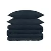 Hivvago Navy Blue King Cotton Blend 1200 Thread Count Washable Duvet Cover Set In Blue