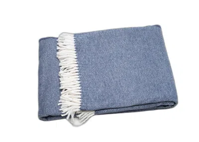 Hivvago Navy Blue Mini Dot Fringed Throw Blanket