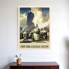Hivvago New York Railroad Vintage Travel Unframed Print Wall Art In Neutral