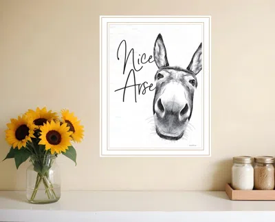 Hivvago Nice Arse White Framed Print Bathroom Wall Art In Gray