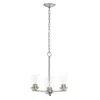 Hivvago Nickel And Clear Chandelier Three Light Iron Ceiling Light With Clear Shades In Silver