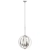 Hivvago Nickel And Clear Sphere Three Light Iron Ceiling Light With Nickel And Clear Shades In Multi