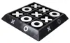 Hivvago Nickel And Dark Wood Tic Tac Toe Game Sculpture In Black