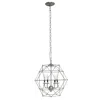 Hivvago Nickel Candle Style Four Light Metal Ceiling Light With Nickel Shades In Neutral
