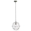 Hivvago Nickel Candle Style Metal Ceiling Light With Nickel Shades In Metallic