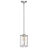 Hivvago Nickel Cylinder Iron Ceiling Light With Nickel Shades In Silver