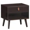 Hivvago Nightstand Bedroom Table With Drawer Storage Shelf-brown