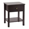 Hivvago Nightstand End Table With Drawer And Shelf-brown